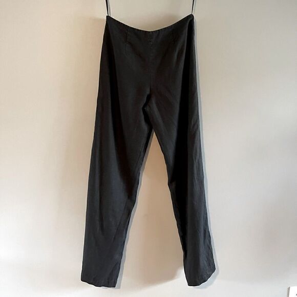 Kenar • 100% Linen Black Wide Leg Pants • SZ 6 - Picture 2 of 8